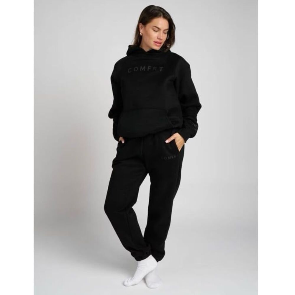 Comfrt Tranquil Jogger Oversized Sweatpants in Obsidian Black Size Large - Picture 12 of 12